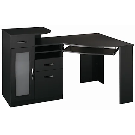 Contemporary Corner Desk with Retracting Keyboard